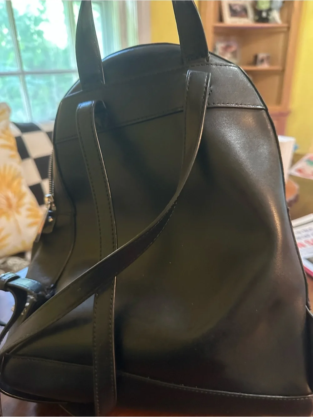 Michael Kors Black Leather Stud-Trim Backpack